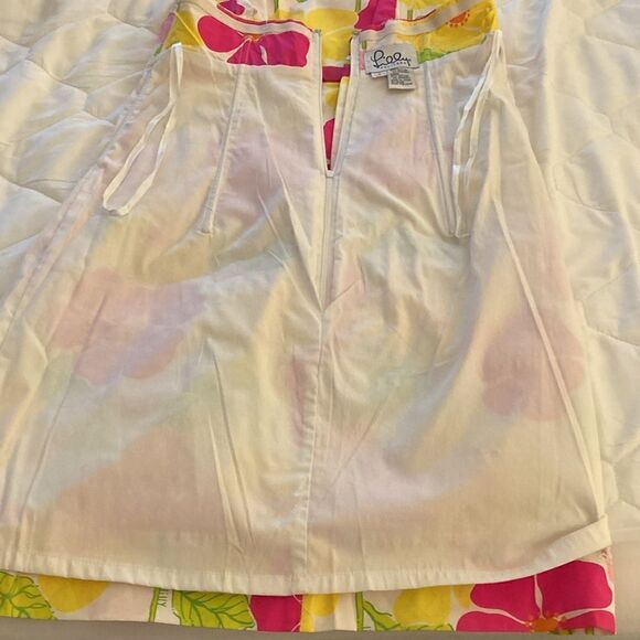 Lily Pulitzer Strapless Dress in Pink/Yellow/Green Floral Print. Size 2. - Picture 6 of 9